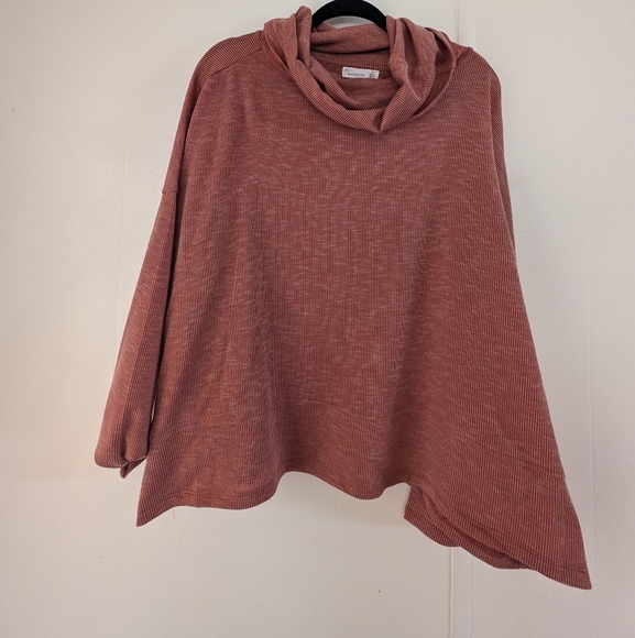 Madison Dusty Orange Cowl Neck Sweater Oversized Knit - Picture 2 of 7